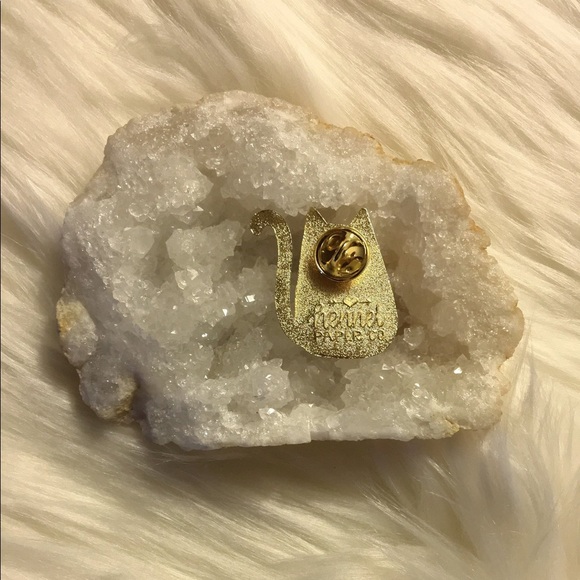 🧧SALE 3/$15 Cat Lady Enamel Pin White by Hennelpaperco - Picture 4 of 4